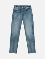 Evisu mens orange Seagull Taper Fit #2017 Mid-Wash Denim Jeans