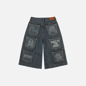 EVISU Women’s Straight Fit Back To The Bone Cropped Jeans