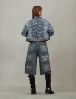 EVISU Women’s Straight Fit Back To The Bone Cropped Jeans