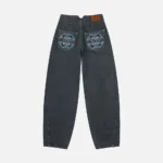 EVISU Women’s Balloon Fit Gray Blue Kamon Embroidery Jeans