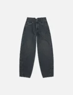 EVISU Women’s Balloon Fit Gray Blue Kamon Embroidery Jeans