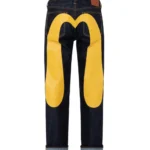 EVISU Men’s 2000 Baggy Fit Raw Denim Mustard Daicock Jeans