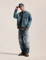 Evisu Jeans Pink Daicock Distressed Relaxed Fit Indigo Jeans