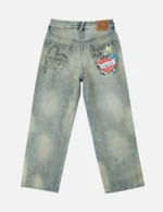 EVISU Relax Fit Jeans – Distressed Heart & Cowgirl Back Pocket