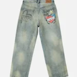 EVISU Relax Fit Jeans – Distressed Heart & Cowgirl Back Pocket