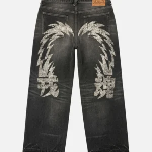 Evisu Jeans Men Electric Daicock Loose Fit Vintage Fade Jeans