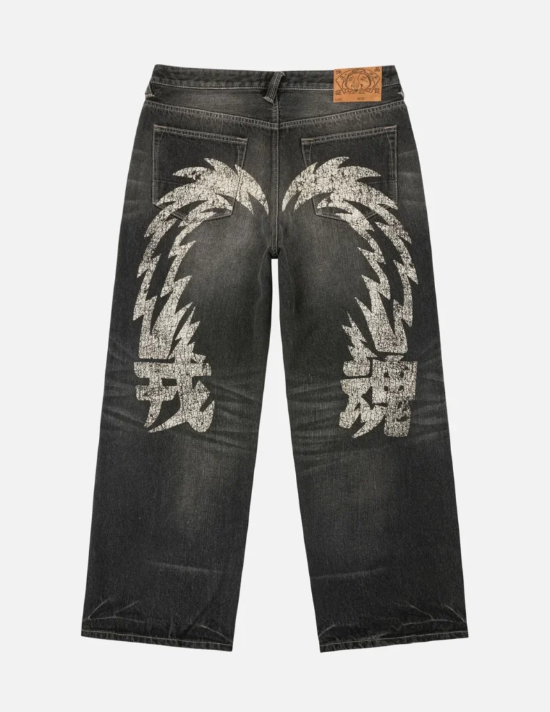 Evisu Jeans Men Electric Daicock Loose Fit Vintage Fade Jeans