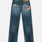 Evisu Jeans Men Boro Seagull Patchwork Regular Fit Jeans