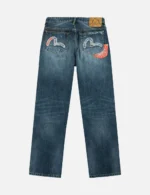 Evisu Jeans Men Boro Seagull Patchwork Regular Fit Jeans