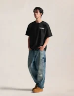 Evisu Jeans Men Boro Sashiko Seagull Relaxed Fit Distressed Jeans - Image 3
