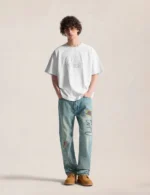 Evisu Jeans Men Fortune Hand Painted Regular Fit Spray Dye Jeans