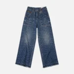 EVISU Women’s Straight Fit Distressed Daicock Patch Jeans