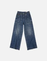 EVISU Women’s Straight Fit Distressed Daicock Patch Jeans