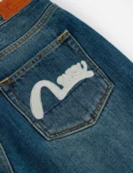 Evisu Jeans Women Seagull Logo Relax Fit Vintage Indigo - Image 3