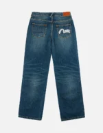 Evisu Jeans Women Seagull Logo Relax Fit Vintage Indigo