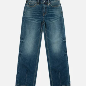 Evisu Jeans Women Seagull Logo Relax Fit Vintage Indigo