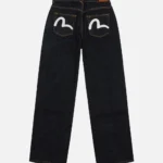 Evisu Jeans Women White Seagull Relaxed Fit Dark Indigo