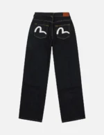 Evisu Jeans Women White Seagull Relaxed Fit Dark Indigo