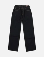 Evisu Jeans Women White Seagull Relaxed Fit Dark Indigo