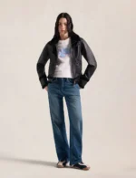 Evisu Jeans Women Sky Blue Seagull Relaxed Fit Medium Indigo