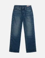 Evisu Jeans Women Sky Blue Seagull Relaxed Fit Medium Indigo