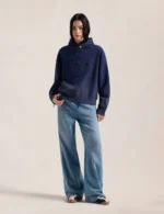 Evisu Jeans Women Pink Seagull Straight Fit Vintage Indigo
