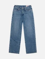 Evisu Jeans Women Pink Seagull Straight Fit Vintage Indigo