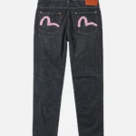 Evisu Jeans Men Made in Japan Black Pink Seagull Taper Fit #2017