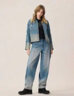 Evisu Jeans Women Brocade Seagull Balloon Fit