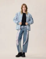 EVISU Women’s Balloon Fit Pink Daicock Distressed Jeans