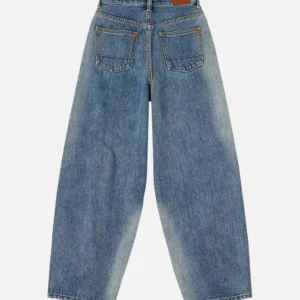 EVISU Women’s Balloon Fit Pink Daicock Distressed Jeans