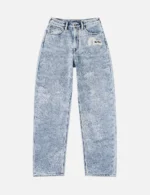 EVISU Women’s Balloon Fit Faded Distressed Jeans
