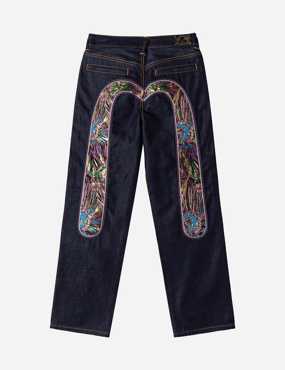 Evisu Jeans Women Brocade Daicock Straight Fit Dark Denim Evisu Jeans Women Brocade Daicock Straight Fit Dark Denim
