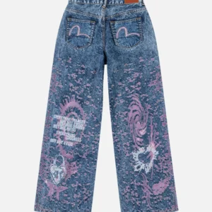 Evisu jean Women Pink Distressed Slim Jeans