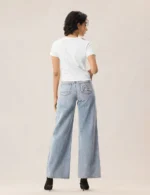 EVISU Women’s Slim Light Wash Distressed Jeans