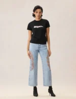EVISU Women’s Seagull Cut-Out Jeans | Metal Charm Denim