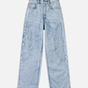 EVISU Women’s Seagull Cut-Out Jeans | Metal Charm Denim
