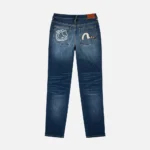 EVISU Women’s Relax Fit Fuzzy Cat Seagull Embroidery Jeans